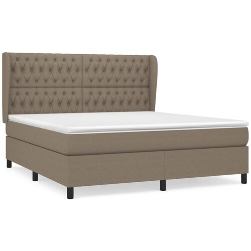 vidaXL Box spring postelja z vzmetnico taupe 180x200 cm blago, (20999354) Cene