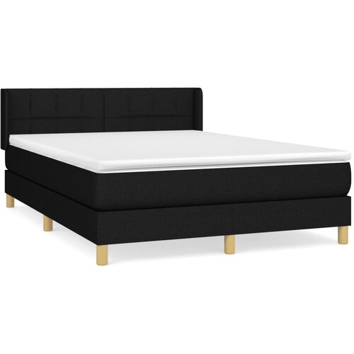 Maison Chic Box spring posteljni - Vzmetna postelja z vzmetnico črn 140x190 cm blago SL20301, (21881308) Cene
