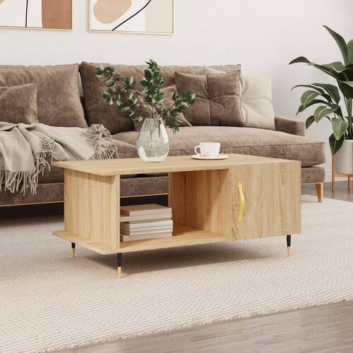 The Living Store Klubska mizica sonoma hrast 90x50x40 cm konstruiran les - Klubska Mizica, (21574337) Slike