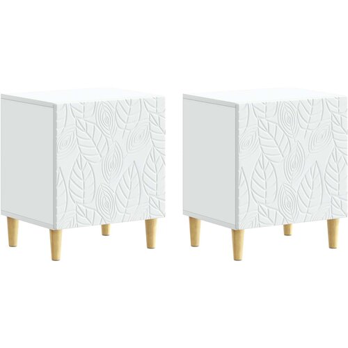  Noćni ormarić 2 pcs Bijela 43 x 34,5 x 50 cm Konstruirano drvo Cijene