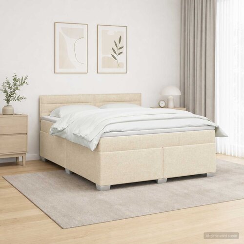  s box springom, madracem i LED-om Krem 140 x 200 cm Cene