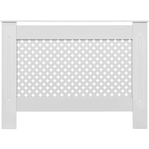  Pokrovi za radijator 2 kom bijeli 112 x 19 x 81,5 cm mdf Slike