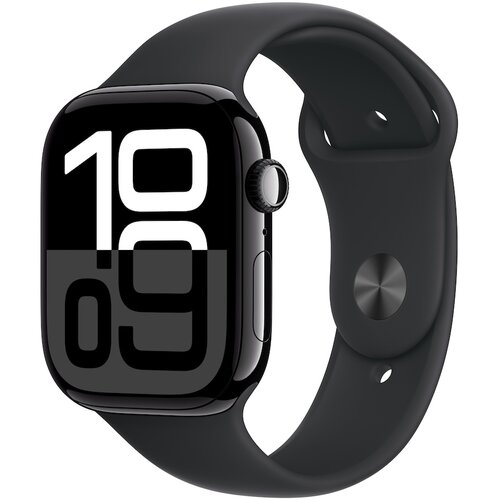 Apple Watch Series 10 GPS 46mm Jet Black Aluminium Case with Black Sport Band - M/L Cene