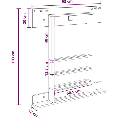  Stalak za bilijarske cueve Konstruirano drvo 93 x 12 x 103 cm Slike