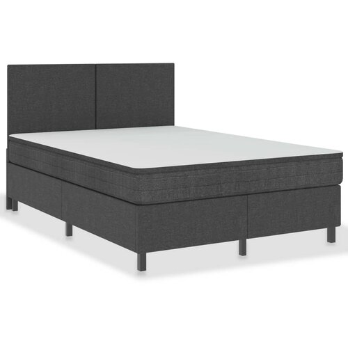  Krevet od tkanine s oprugama tamnosivi 160 x 200 cm Slike
