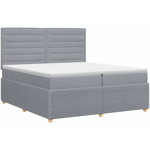  Boxspring krevet s madracem Svjetlosiva 200 x 200 cm Tkanina - Svjetlosiva 200 x 200 cm Dizajn linija Slike