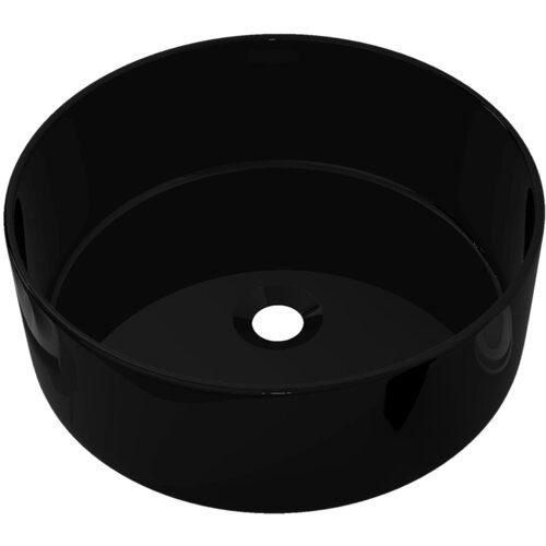 Maison Chic Keramični Umivalnik - Kopalna umivalnik - Lavabo okrogle oblike črne barve 40x15 cm, (21684910) Cene