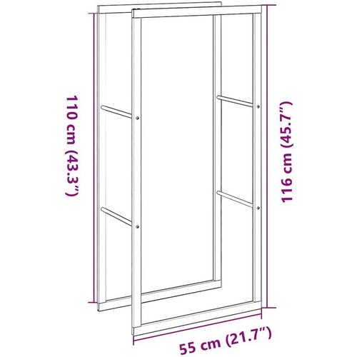 vidaXL Stalak za drva crni 55x30x116 cm čelik Cene