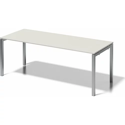 BISLEY Pisalna miza CITO, U-ogrodje, VxŠxG 740 x 2000 x 800 mm, srebrno ogrodje, sivo bela plošča