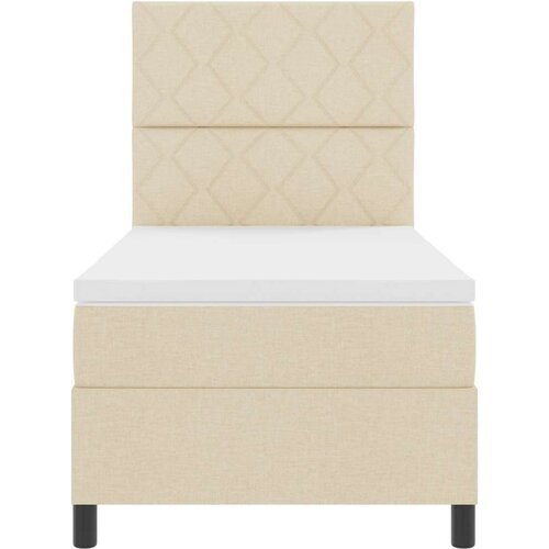 VidaXL krevet s kutijom proljeća i madracem bež 90x200 cm tkanina Slike