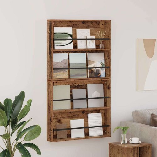  Polica za časopise s policom 2 pcs Staro drvo 80 x 12 x 70 cm Cijene