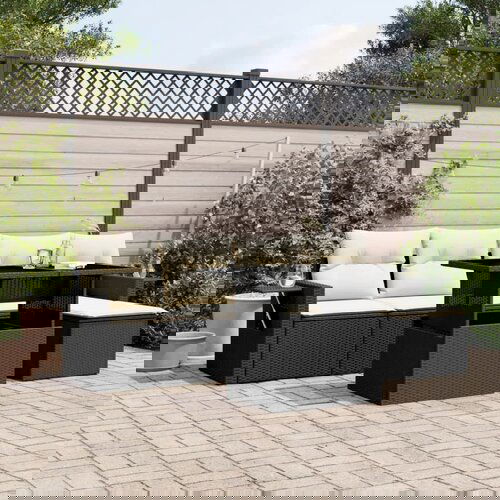  The Living Store Vrtna sedežna garnitura 6-delna z blazinami črna poli ratan - Vrtna Sedežna Garniture, (21463867) Cene