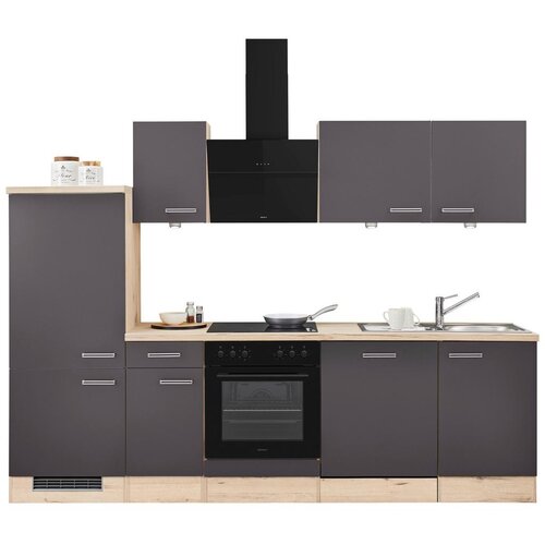 Flex-Well Kuhinjski Blok Milano Brez Aparatov, Antracit, Hrast Slike