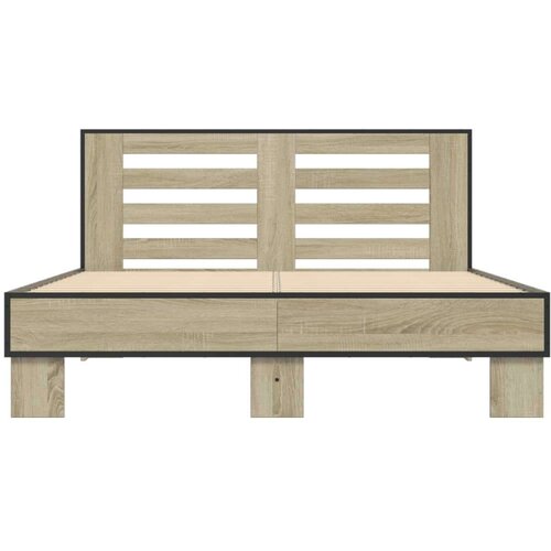 VidaXL Okvir za krevet boja hrasta 140x190cm konstruirano drvo i metal Slike
