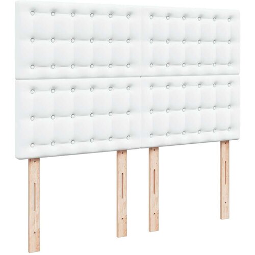 VidaXL Krevet s oprugama i madracem bijeli 140x190 cm od umjetne kože Slike