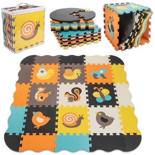  Pjenasta puzzle podloga za igru s ogradom 25kom. 114x114x1cm Slike