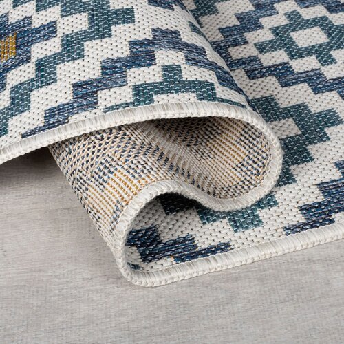 Flair Rugs Rumena/modra notranja in zunanja preproga 120x170 cm Zia Trellis &amp;ndash; Slike