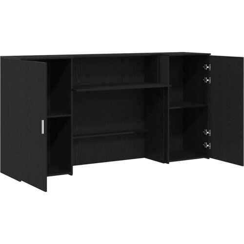  Recepcijski stol crni hrast 200x50x103,5 cm konstruiranog drva Slike