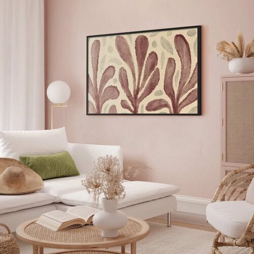  Plakat Leaves and Spots - large trembling shapes inspired by Matisse 90x60 Crni okvir Slike