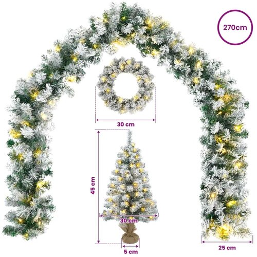  Set mini božićnih drvaca 45 cm 125 LED lampica Topla bijela PVC - Bijela 45 cm s LED svjetlima Slike
