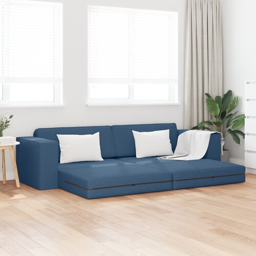 vidaXL tla kavč postelja 2-v-1 modra 245x150x60.5 cm tkanina Cene