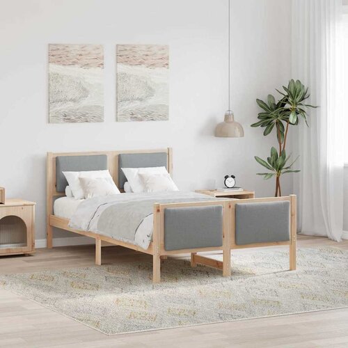  Krevetna konstrukcija Svijetlo siva 120 x 190 cm tkanina Smeđa Cijene