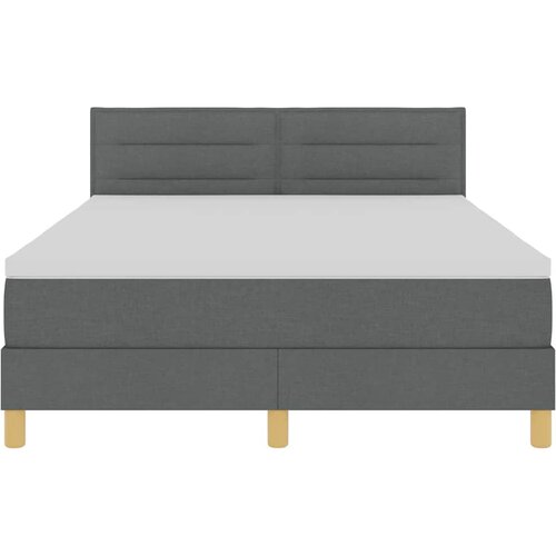  LED Box Spring Krevet Tamno siva 160 x 200 cm tkanina Slike