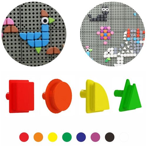  Masterkidz geometrijski klinovi za STEM ploče, 8 boja, 64 komada Slike