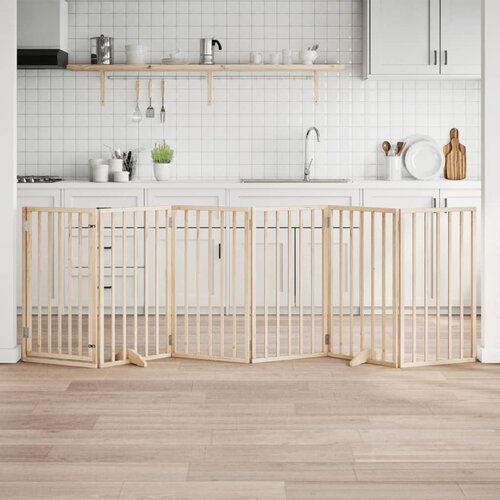 vidaXL Ograda za pse z vrati zložljiva 6 panelov 300 cm topolovina Cene