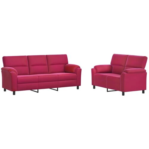  Set sofe 2 pcs Vinska crvena Bar&amp;scaron;un - boja crnog vina 2-sjedalo (120 cm) + 3-sjedalo Slike