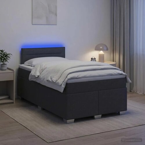 Krevet s box springom  madracem i LED-om Tamnosiva 120 x 200 cm - Tamnosiva 120 x 200 cm Dizajn linija Cijene
