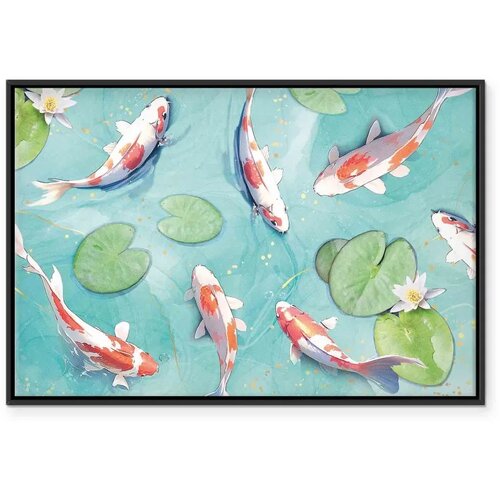  Slika - Pond in Japan 90x60 U crnom drvenom okviru Slike