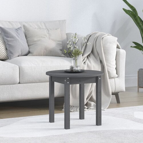 vidaXL Stolić za kavu sivi Ø 45x40 cm od masivne borovine Cijene