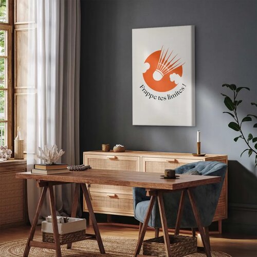  Slika - Badminton Shuttlecock on an Orange Circle Background 80x120 Standard Slike