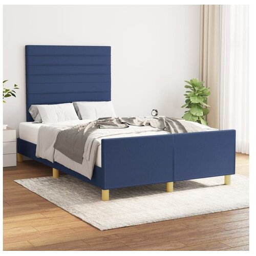  Okvir za krevet s uzglavljem plavi 120 x 200 cm od tkanine Cijene