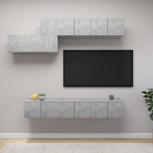 vidaXL 7-dijelni set TV ormarića siva boja betona od iverice Cijene