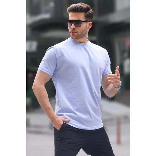 Madmext Blue Men's Regular Fit Basic T-Shirt 6131