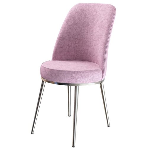 Hanah home set trpezarijskih stolica Dexa 2 kom, roze tkanina Babyface, hromirane metalne noge Cene