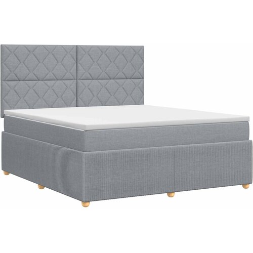  Boxspring krevet s madracem Svjetlosiva 160 x 200 cm Tkanina Slike