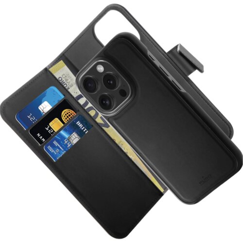 Puro OVITEK DENARNICA IZ EKO USNJA SNEMLJIV ZA MAGSAFE 2V1 ZA IPHONE 16 PRO ČRN, (21898245) Cene
