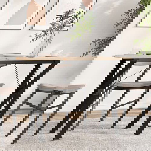  The Living Store Jedilna miza Y okvir 100x50x75,5 cm trdna borovina lito železo - Jedilna Miza, (21495817) Cene