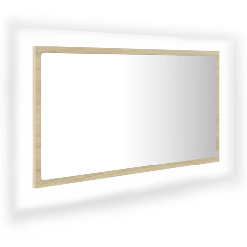  LED kupaonsko ogledalo boja hrasta sonome 80x8,5x37 cm akrilno Slike