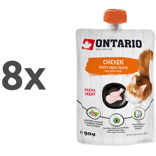 Ontario Cat pasta s pi&scaron;čancem 8 x 90 g Cene