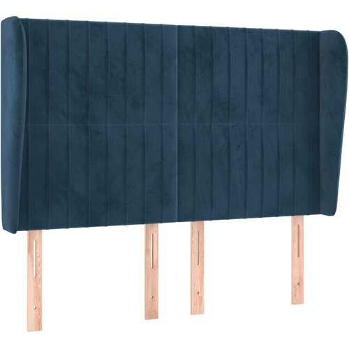 VidaXL Vzglavje z u&amp;scaron;esi temno modra 147x23x118/128 cm žamet, (20932844) Slike