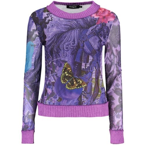 Desigual Horse ženski pulover s okruglim izrezom ljubičasti Slike