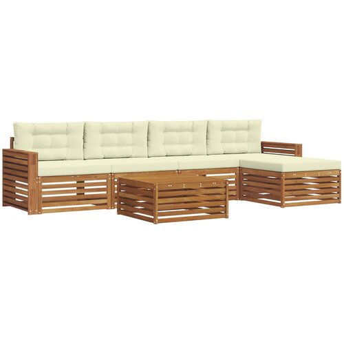 Set vanjskih sofa 6 kom. Prirodna i krem Slike