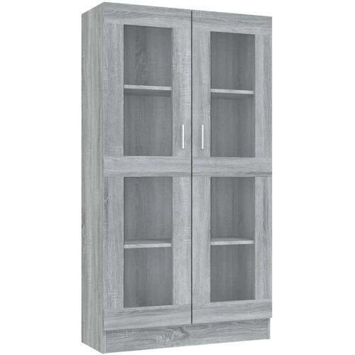 VidaXL vitrina siva sonoma 82,5x30,5x150 cm konstruiran les Slike