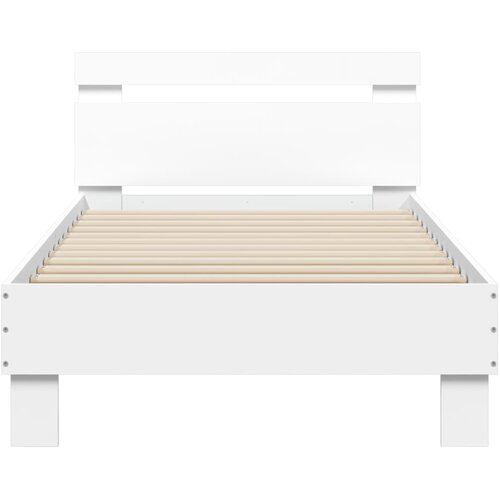  Okvir za krevet s uzglavljem i LED svjetlima bijeli 90x200 cm Slike