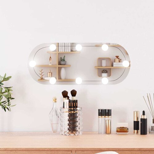  Zidno ogledalo s LED svjetlima 20 x 50 cm stakleno ovalno Cijene