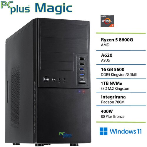 PCPLUS Namizni računalnik PCPLUS MAGIC R5 8600G, 16 GB RAM, 1 TB SSD, W11P|Vsakdanja uporaba, (5000137215) Cene
